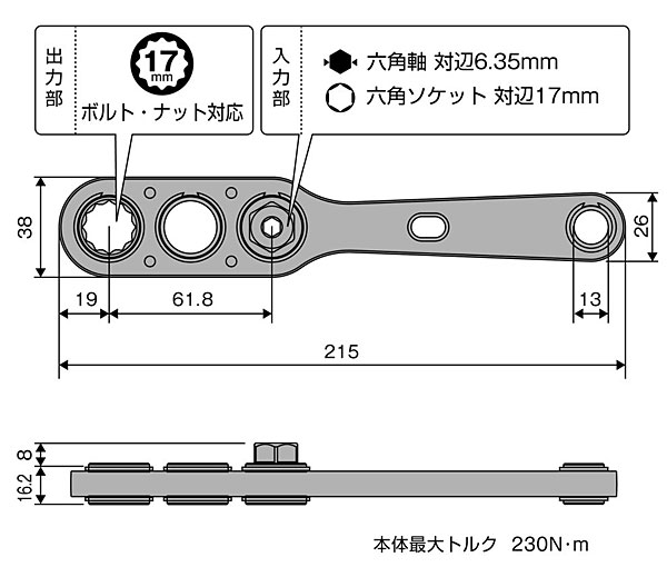 ANEXオフセットアダプター17mm